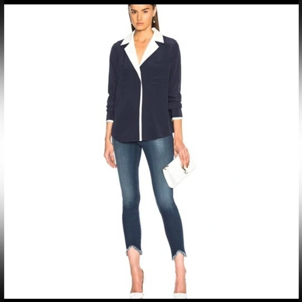 FRAME Le High Waist Triangle Hem Ankle Skinny Jeans in Sulham - Size 26
